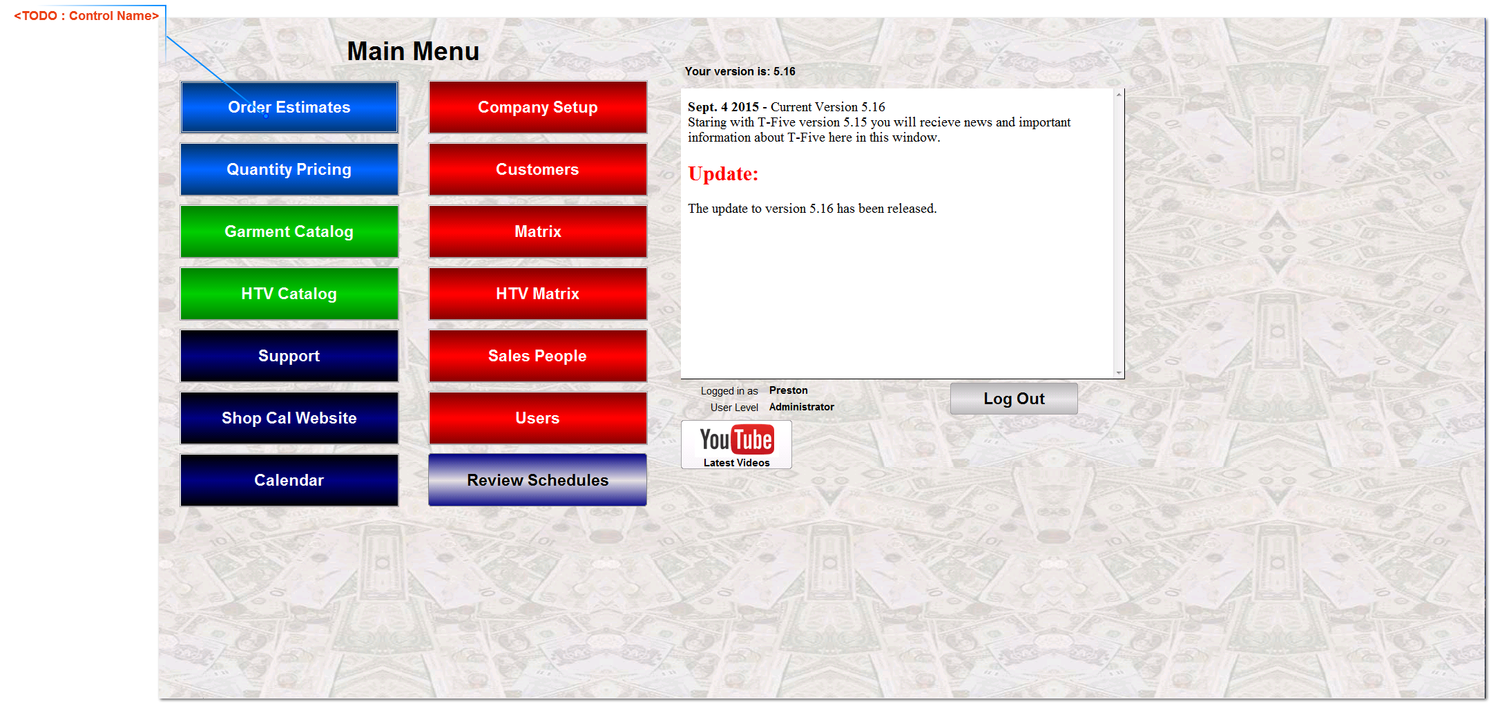 Main Menu