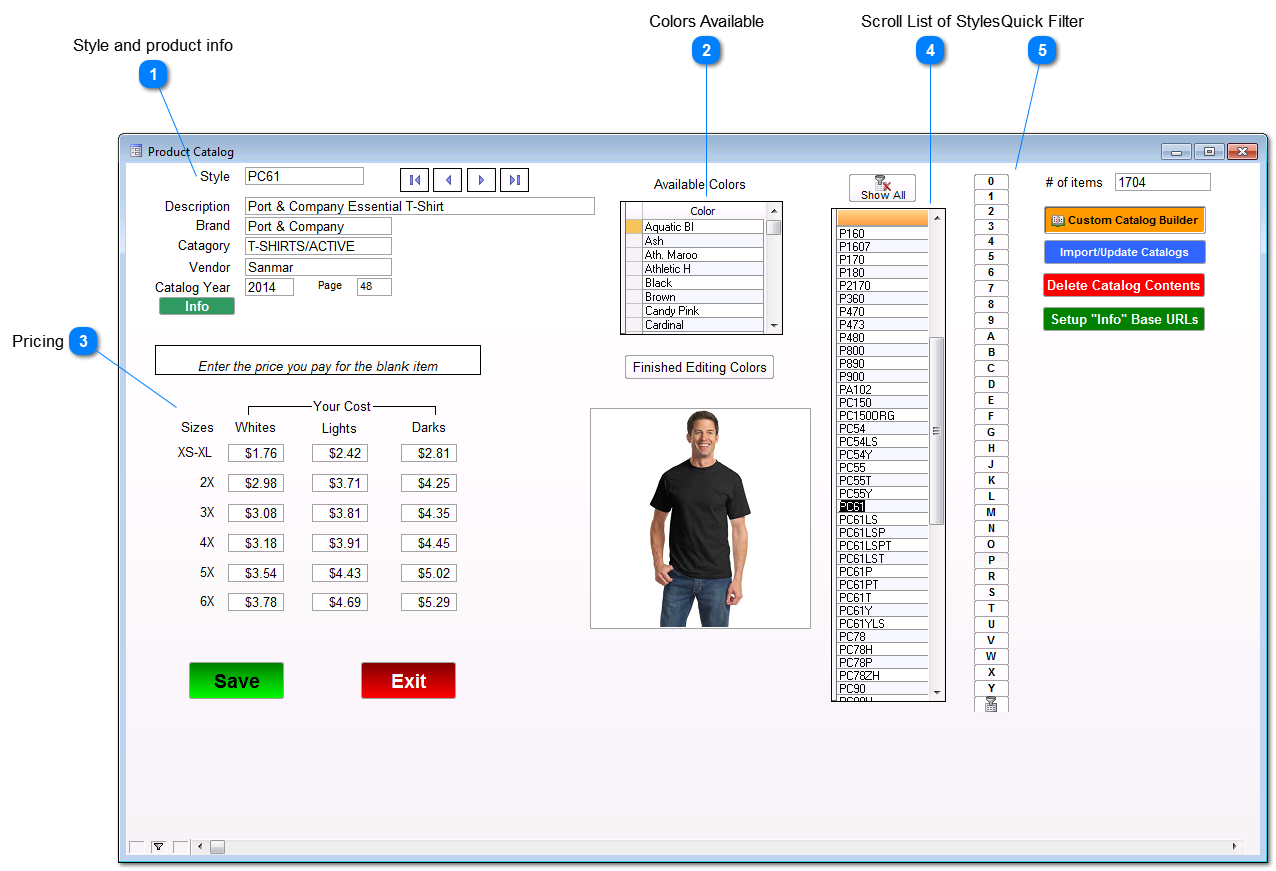 Product Catalog Screen